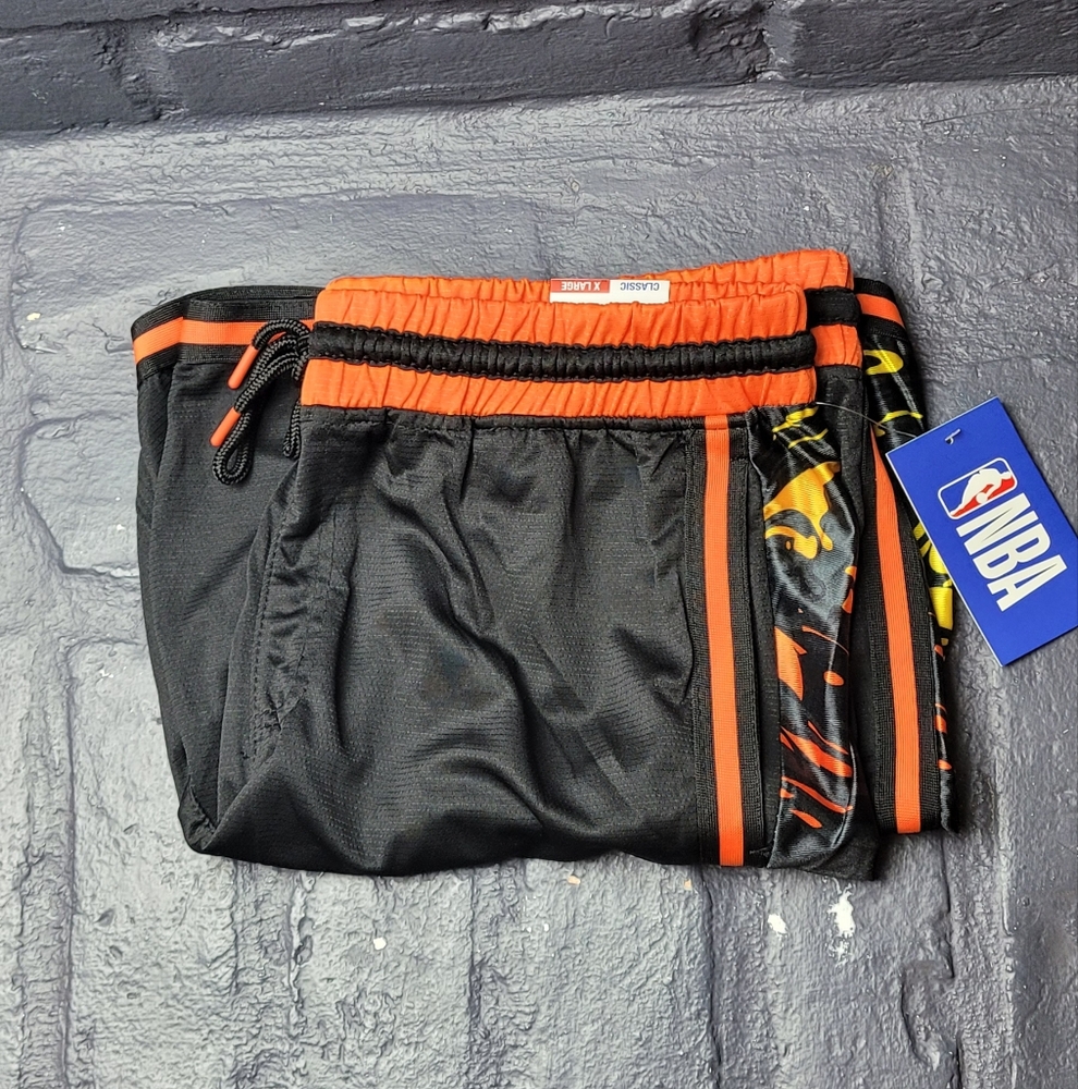 Mens Nba Basketball Shorts Size XL Black/Orange